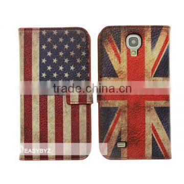 retro flag leather galaxy s4 wallet case