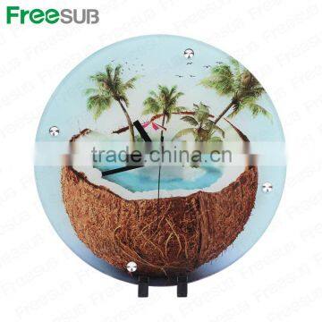 Fashion wholesale L300*H300*W5mm toughened sublimation glass digital clock