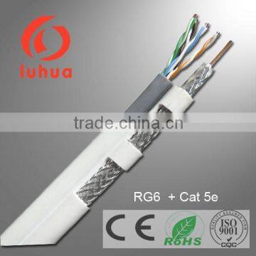 24AWG 4 Pair UTP CAT5E Cable with RG6 BC , High Transmission UTP CAT5E Ethernet Cable