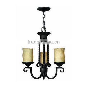 Old Black 3 Light 1 Tier Candle Style Mini Chandelier