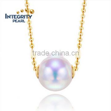 AAA grade fashionable Akoya pearl pendant 18k gold pendant 8-8.5mm round pearl pendant necklace