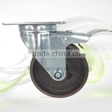 Industrial High temperature Cast Iron Swivel Caster With Brake