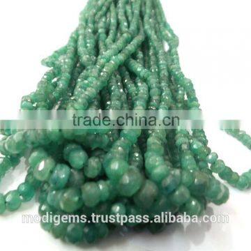 Emerald Faceted Beads Hand Cut