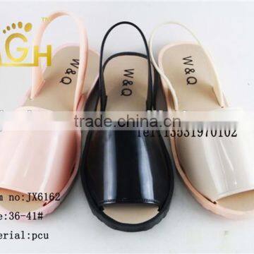 jelly color pink pcu ladies sandal