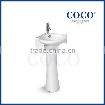 bathroom lavatory corner wash basin with pedestal