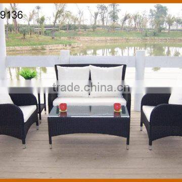 4Pcs Luxury Rattan Sofa Set Outdoor Indoor