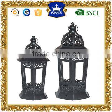 black moroccan metal lanterns set of 2