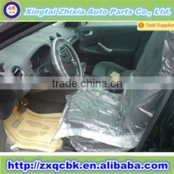 ZX manufacturer 19g white HDPE disposable car seat cover/full set plastic car seat cover