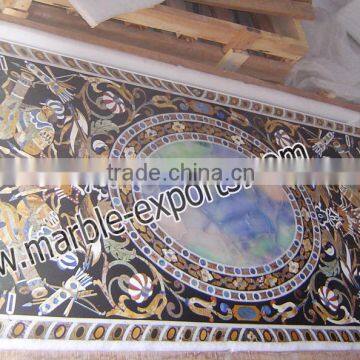 Black Marble Stone Inlaid Table Tops Rectangle Table Top