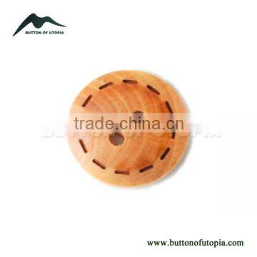 2-holes laser engraved ring wood button