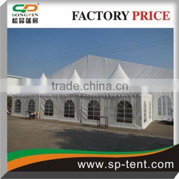 Combined pagoda and party tent with linings for all weather event