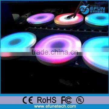 2017 newely portable round RGB color changing rechargeable interactive led touch sensitive dance floor