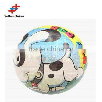 No. 1 Yiwu Agent Cheap Durable Cute Dog Pattern Inflatable Wholesale Beach Ball PVC Toy Ball 22cm