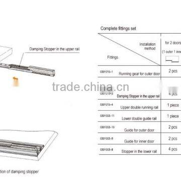 Hot Sale Wardrobe Sliding Door Mechanism With Soft Close photo-3
