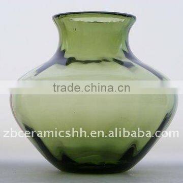 Straight colorful glass vase with printing