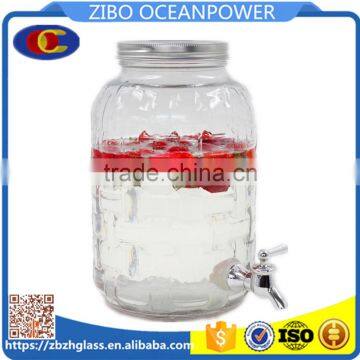 2 gallon glass beverage dispenser with tap