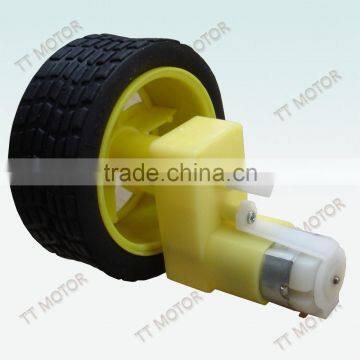 plastic gear motor with rubber wheel 3v