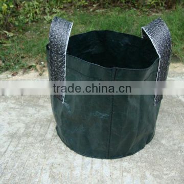 round PE planting bag with black handles