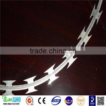 cheap galvanized razor barbed wire/galvanized wire factory bwg8-bwg23 razor barbed wire