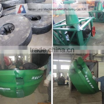 Wet type pan grinding mill with two rollers for mineral ore grinding