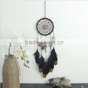 Promotional Christmas Gift Ornament Home Room Interior Decoration Accessories Handmade Traditional Black Leather Dream Catcher photo-2