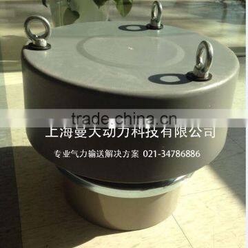 Powder storehouse exhaust protection valve applicable to a wide range