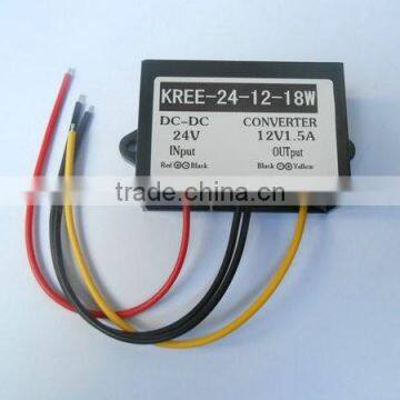 24V Turn 12V1.5A 24V Car Power Converter Turn Down 12V 24V 12V Step-down DC-DC Transformer photo-3