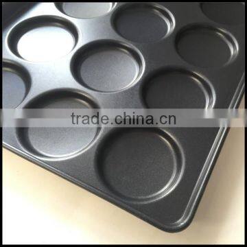 High Quality 15 Grooves Aluminum Alloy Hamburger Teflon Coated Baking Tray Round Brea Baking Tray photo-4