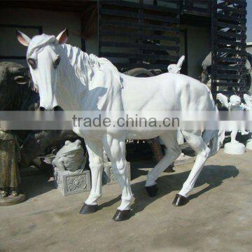 Large White Vivid Horse Park Fiberglass Sculpture