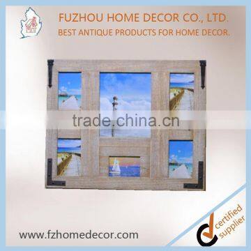 2017 Hot Sell Vintage Wooden Resin Photo Frame With Multi Opening for Family photo-6