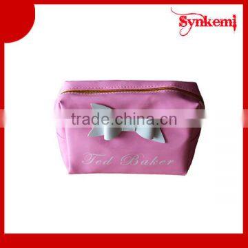 Pink cute girls pu cosmetic bag