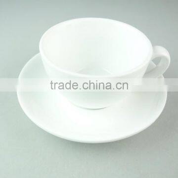 cheap stock pure white ceramic porcelain tea cup and saucer set