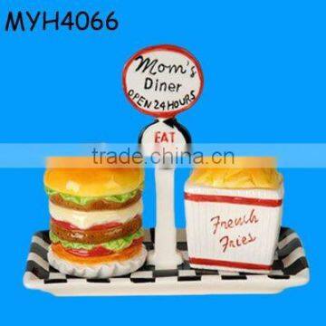 Hamburger shape pepper&salt shaker set season cruet