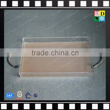 Wholesale clear acrylic serving tray, plexiglass decorative tray for food