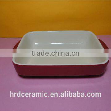 Stock Ceramic Microwave Safe Porcelain Square Ovenware With Handle photo-3
