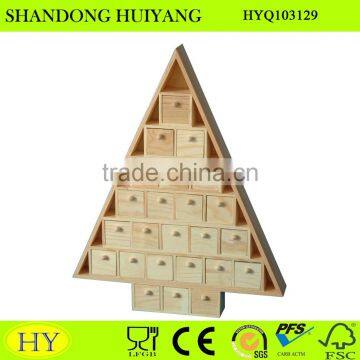 customized tree shape unfinished wooden advent calendar wholesale