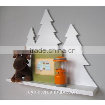 The Christmas tree wood floating shelf