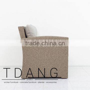 Belvedere Right Hand Wicker Bench - Vietnam Poly Rattan - Outdoor Wicker Furniture photo-4