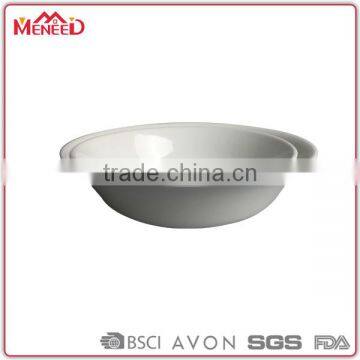 Promotional Recycle Eco Creamic-like 7'' White Plastic Vegetable Bowl