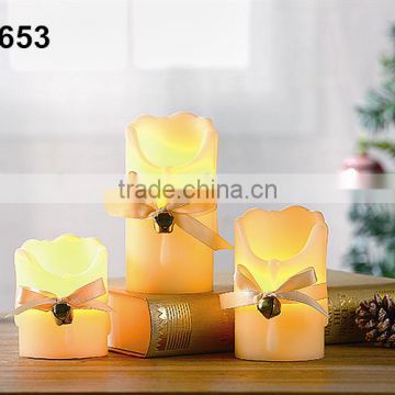 S/3 LED Christmas Decorative Candles Melting Edge Wax Christmas Candles With Pendant