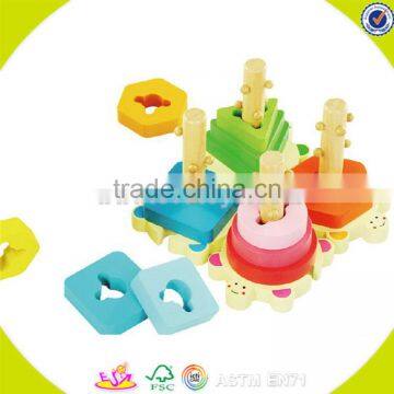 Wholesale Colorful Kids Stacking Wooden Geometric Blocks Educational Children Wooden Geometric Blocks Game W13E064 photo-6