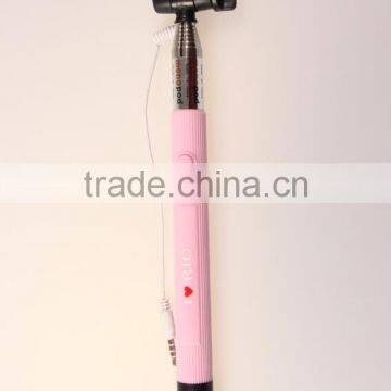 Customized Logo Cable Monopod Wired OEM Selfie Stick For All Mobile Phone