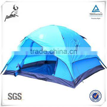 Two Door Fiberglass Poles Polyester Fabric Camping Tent for Family photo-3