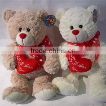 New arrival care plush teddy bear costume teddy bear with red heart