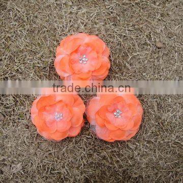 Hot Sale Peony Flower Artifial Flowers Accessory Handmade Artificial Fabric Peony Hair Flowers For Hair Dress Decoration photo-2