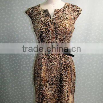 Animal print casual sleeveless dresses