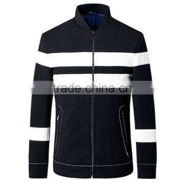 Color Block Fleece Men's Jacket Full Zipper up Bomber Jacket for Man photo-4
