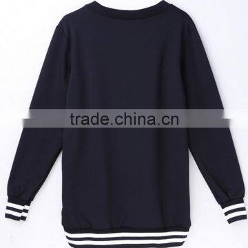 Custom Print Christmas Sweatshirt Ribbed Neak Black Oversized Sweater 100 Cotton Crew Neck Sweat Shirt photo-2