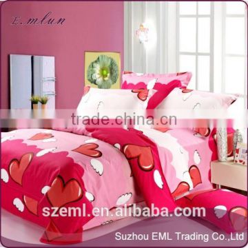 Love Heart Wedding Printed 4pcs Bedding Set Wholesaler