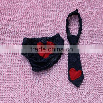 Fashion fashion cute bow tie with a red heart pasting baby tie bow